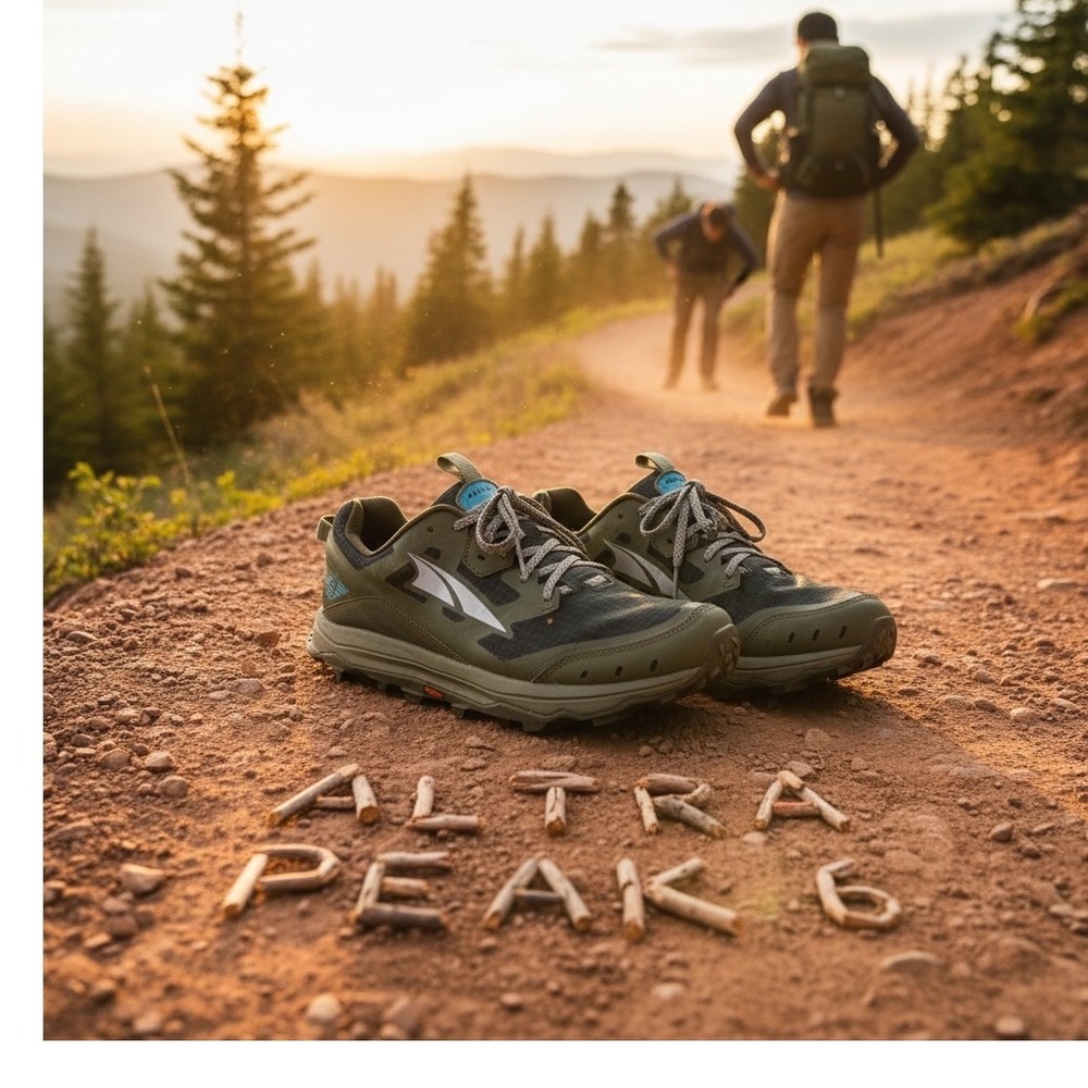 Altra Lone Peak 6 Mens 9.5 Trail Running Shoes Dusty Olive Black AL0A547L315